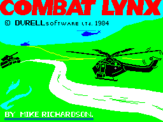 Combat Lynx title screen for ZX Spectrum